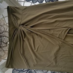Olive green Shein high low skirt